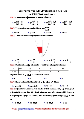 Đề thi thử THPT chuyên Lê Thánh Tông - Quảng Nam môn Toán học
